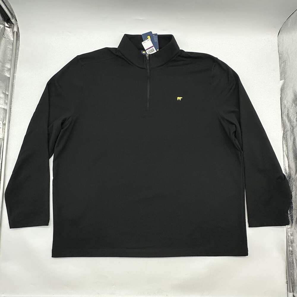 Jack Nicklaus Men's Size XXL UPF 50 Black Knit Quarter Zip Golf Pullover NWT